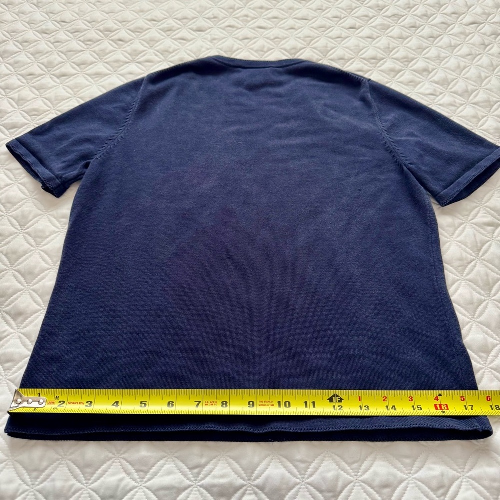 Pendleton Vintage Short Sleeve Silk Blend Crewneck Sweater Tee Navy Blue Sz PS - Picture 13 of 13